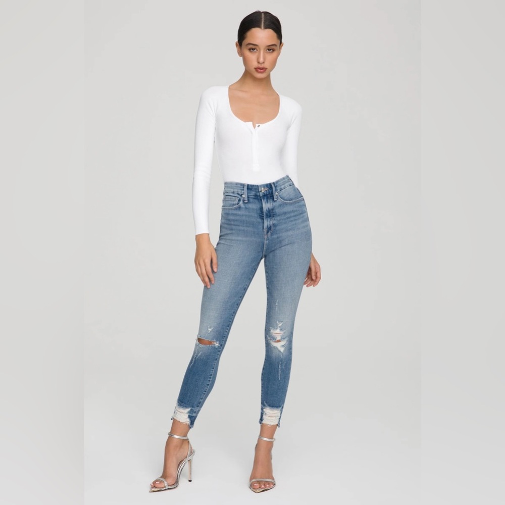 Good American Good Waist Cropped Jeans 2/26